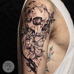 Skull with flowers in progress. Thanks @Adiratia1 for the trust and opportunity. Please check out more of my work on links below:Instagram/Facebook- @matheuslanskyWhatsapp- 0538036216#tattoos #tattoo #tattoo2us #darkart #darkartists #darkness #blackwork #flowers #flowertattoo #skulls #skulltattoo #inspirationaltattoo #tattoo2me #tattoo #drawing #drawing2me #sketch #tattoosketch  #telaviv #israel #israeltattoo #minasgerais #tattoo  #ink #mattlansky #haifa