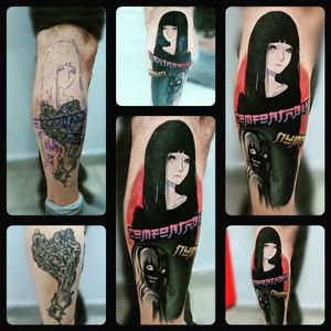 Fresh anime cover, 1 session 9 hours! Inked by the very talented @fredislaw for more info and to schedule appointment please PM us or call 09-7421677 #anime #animetattoo #colortattoo #color #koitattooil #horror #legtattoo #legs #instagood #inspiration #black #coveruptattoo #cover