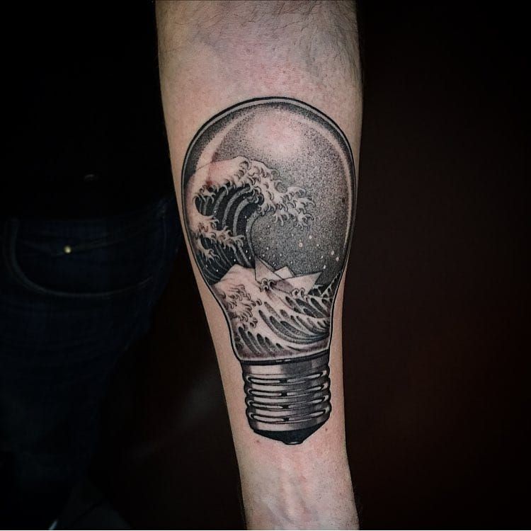tattoo ink tattoo ink wave and man image inspiration on Designspiration