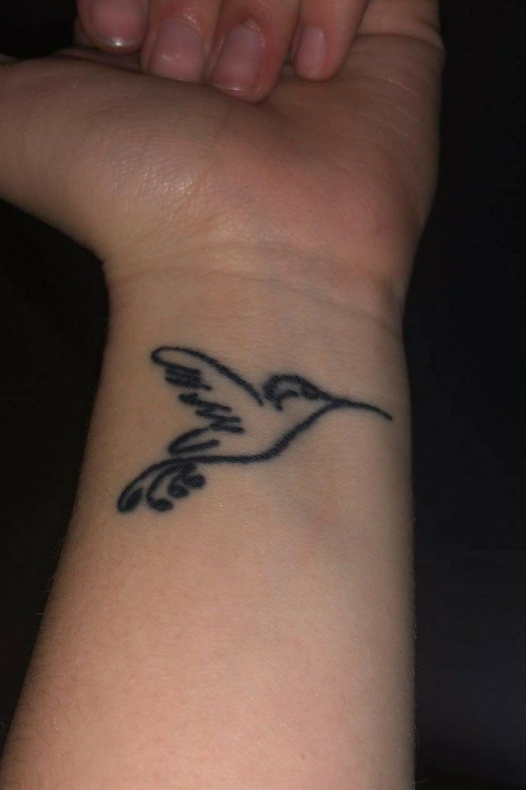 hummingbird wrist tattoo