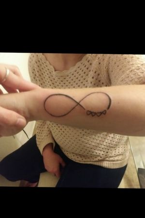 Infinity signArm tattooHeartsCuteSmallSimple