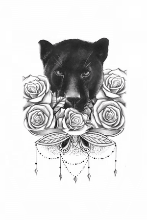#blackpanther #roses #mandala #blackAndWhite #mynexttattoo 