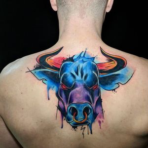 Bull cover tattoo.Inked by the very talented @eitanart for more info and to schedule appointment please PM us or call 09-7421677Or just book yourself athttps://yoman.co.il/KoiTattoo#bull #color #colortattoo #coveruptattoo #cover #art #artistsoninstagram #instagood #instagram #inspiration #tattooed #tattooideas #tattooart #koitattooil