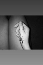 Spider Hand tattoo Black widow Black and grey Scary Creepy
