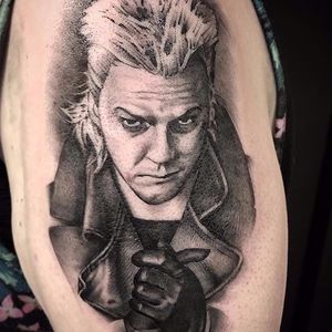David from The Lost Boys. Blackwork portrait. 
Done by @electrichermetic