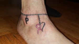 #breastcancer #bracelettattoo #delicate #chainette #heart #pink #pinkribbon  