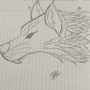 Simple wolf tattoo design