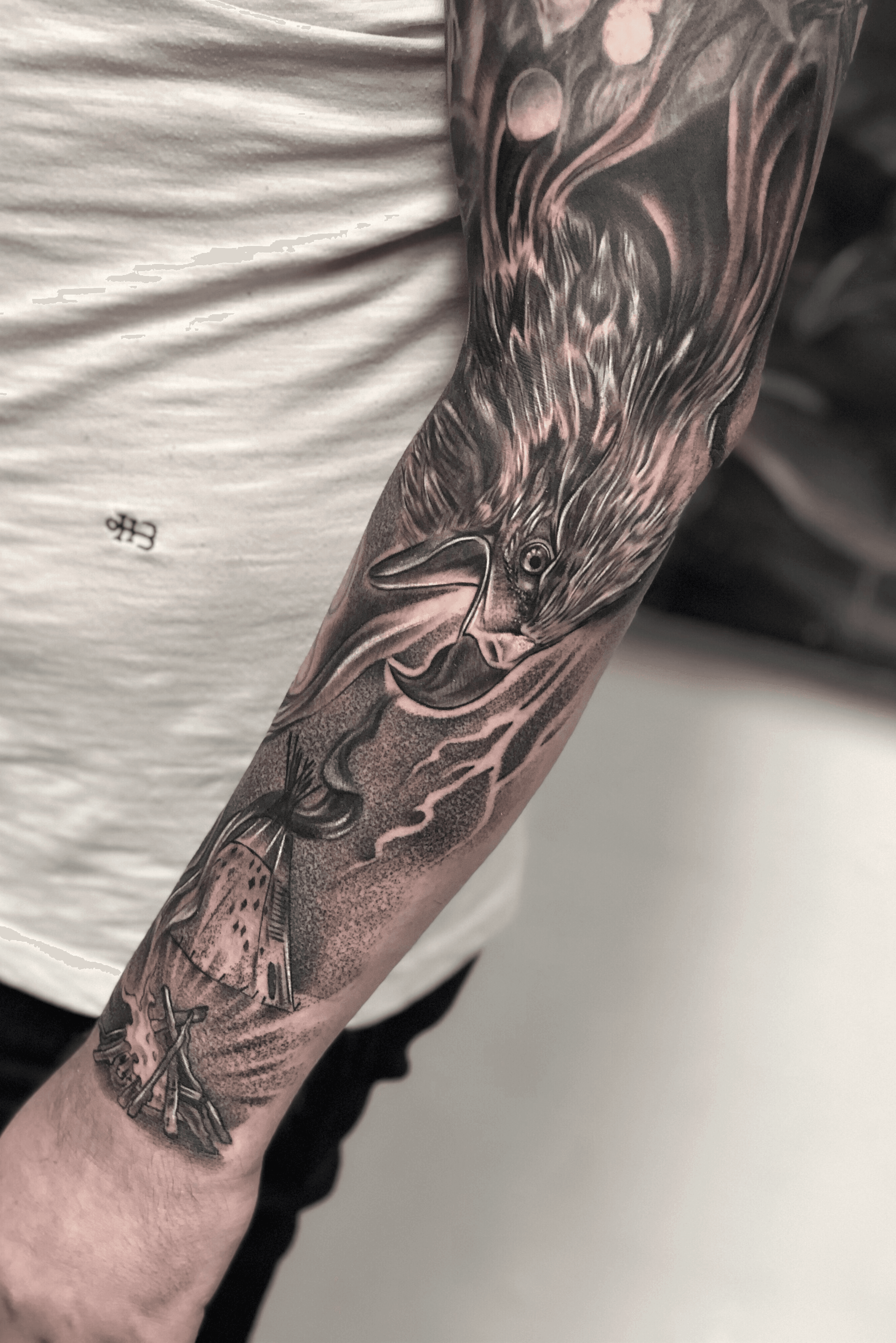 Sleeve tattoo Native Americans in the United States Drawing Sketch chest  tattoo monochrome fictional Character indigenous Peoples Of The Americas  png  PNGWing