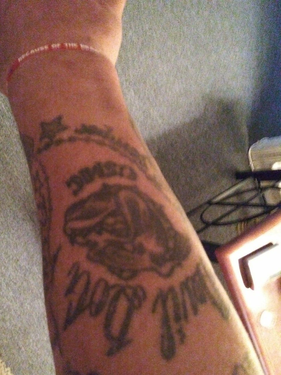 USMC Military Dog Tattoo On Bicep