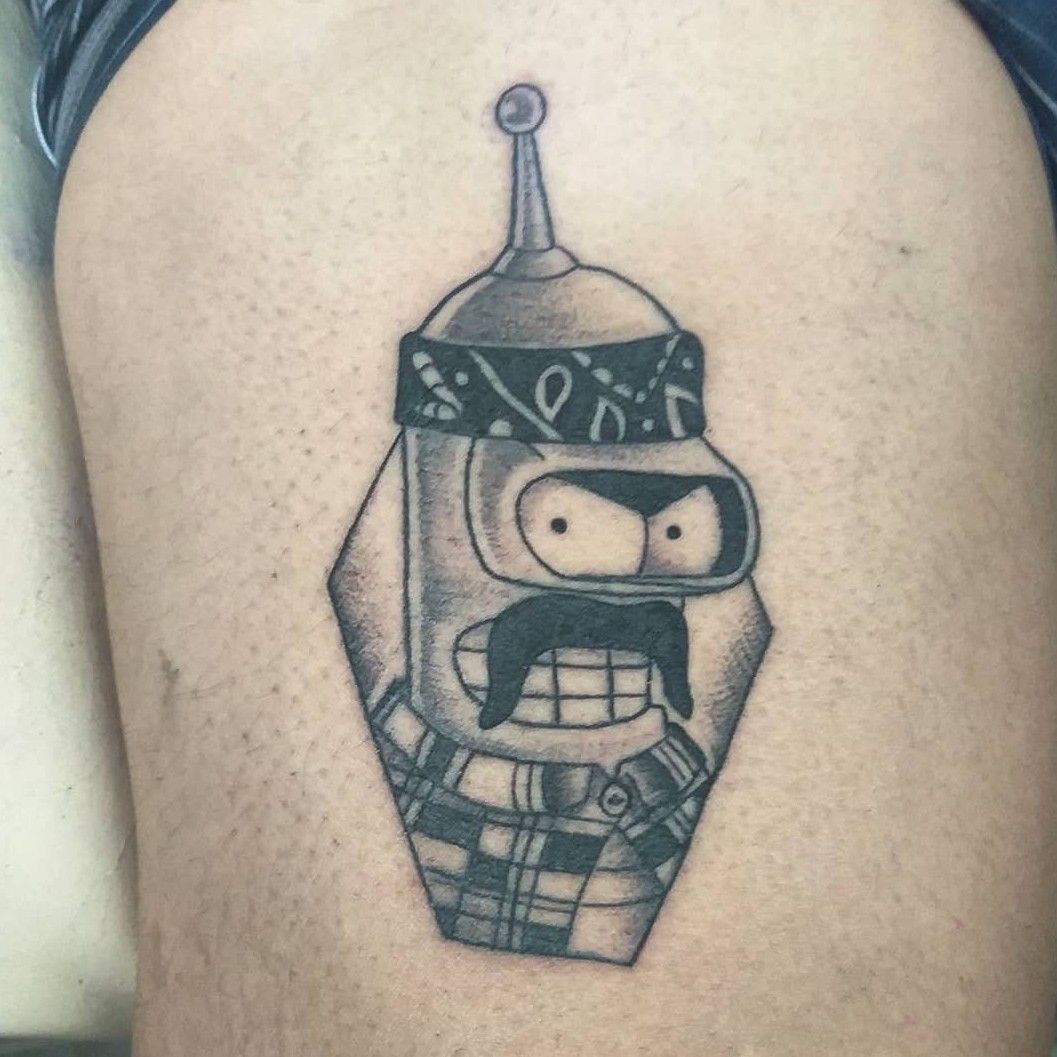 40 Bender Tattoo Designs For Men  Futurama Robot Ink Ideas