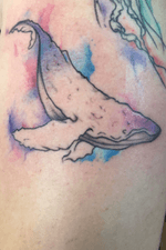 Watercolor Whale #watercolortattoo #whaletattoo #sealifetattoo 