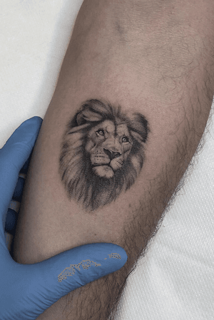 * Panthera leo * 2 of 2 matching tattoos From my sketchbook #finelinetattoo #singleneedle #realistictattoo #smalltattoo #inked #ink #blackandgrey #tattoo #tattooist #lion #liontattoo #fineline #tattoooftheday #matchingtattoos