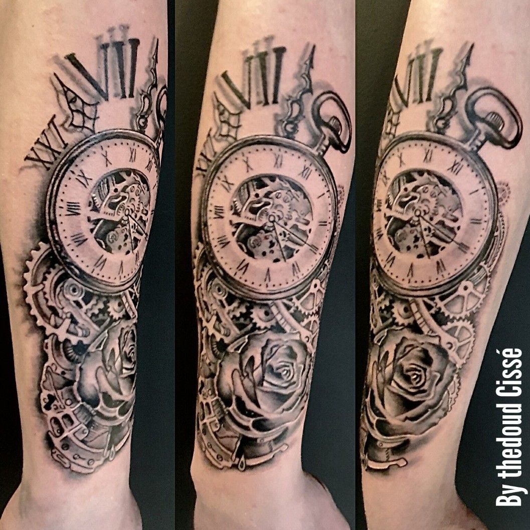 Pin by Pedro Rennan on cdz  Clock tattoo Half sleeve tattoos designs  Watch tattoo design