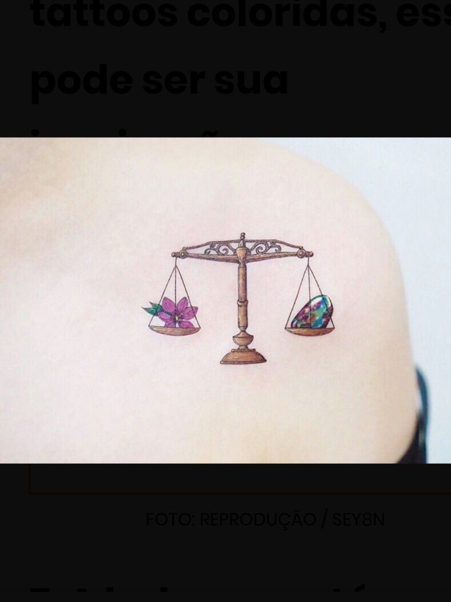 Tattoo uploaded by Keef Meccah • Libra Scale with constellation