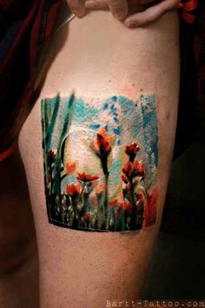 #flower #floral #watercolor #watercolortattoo #abstract #ink #inked #bartt #thightattoo #london #cute #colorful #ColorfulTattoos #inkedgirl #inkedup #bodyart #tattooing #tattooist #tattooartist #tattoo2me 