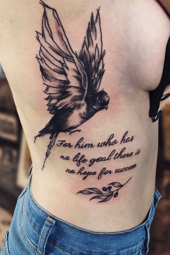 Tattoo Uploaded By Skroudr Tattoo Design Bird Graywash Sketchtattoo Scripttattoo Bodyart Inspirationalquotes Ribstatto Girlytattoos Inkedbabes Inkedgirls Ink Bodyart Intenzezuperblack Birdtattoo Art Artistsoninstagram Woman