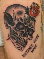 Tattoo by Jesse Berderow #JesseBerderow #mementomoretattoos #mementomori #death #dying #skull #RIP