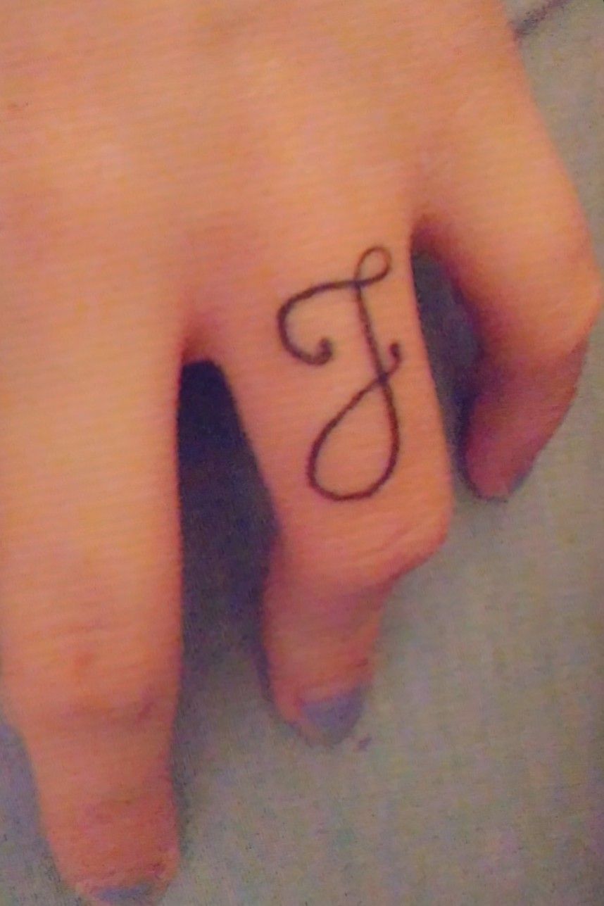 Tattoo uploaded by Sam Bam • J for my hubby 💍💙 • Tattoodo