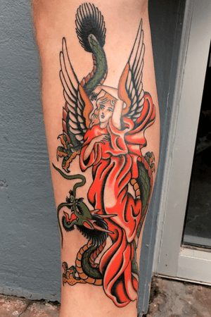 #traditional #religious #angel #dragon #americana #houston 