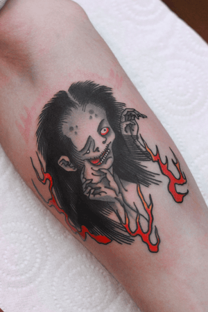 Japanese ghost - color - forearm