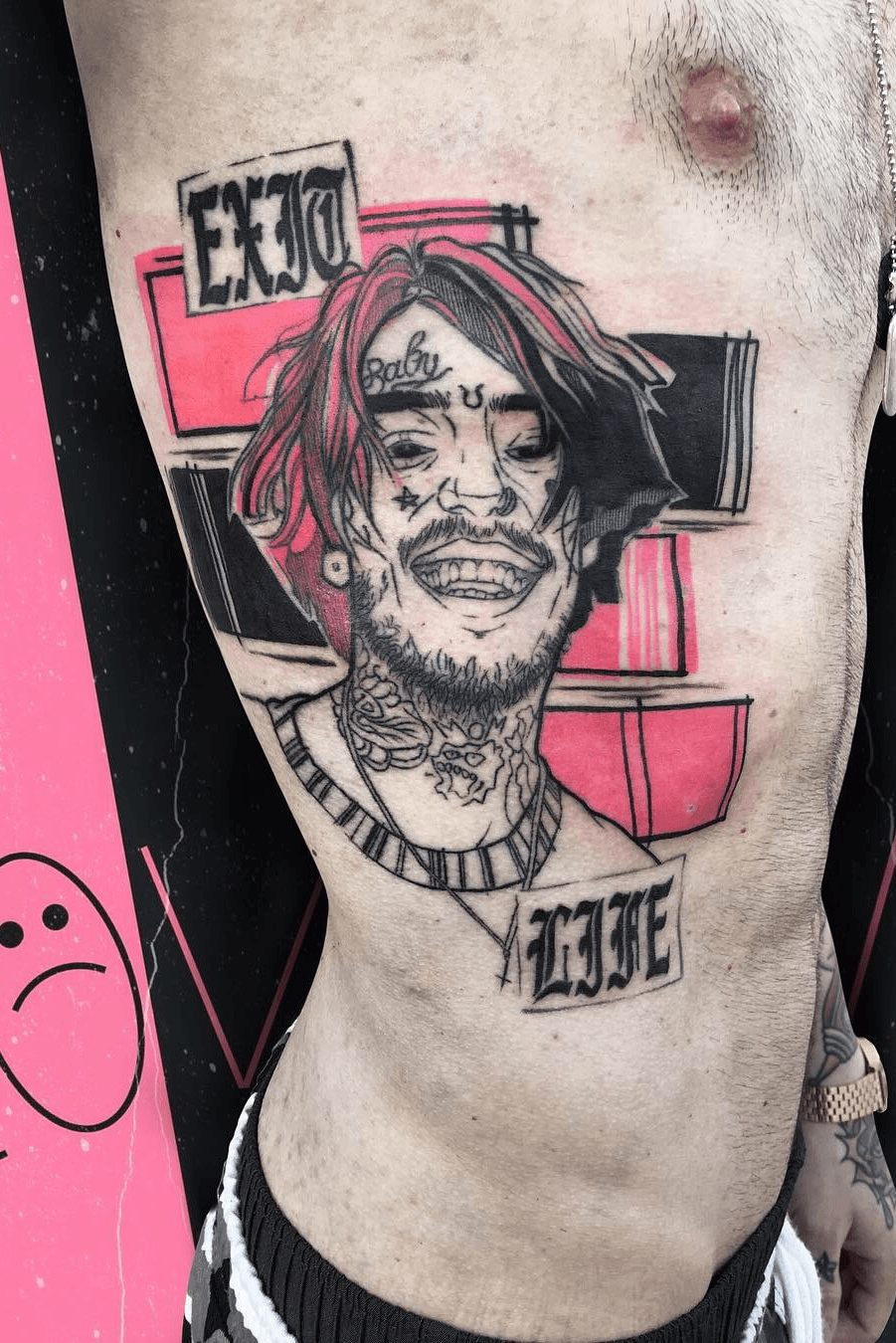 Exit Life inspired piece I got a while back its still my favorite tattoo   rLilPeep