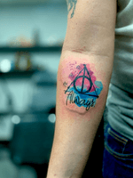 Watercolour Harry potter deathly hallows #harrypottertattoo #harrypotter #deathlyhallows 