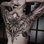 #blackwork #blackandgray #wings #angelwings #shade #backtattoo #tattoo