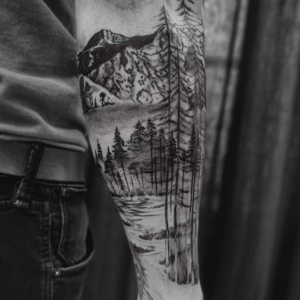 40 Lake Tattoo Designs For Men  Nature Ink Ideas  Lake tattoo Nature  tattoo sleeve Tattoo designs