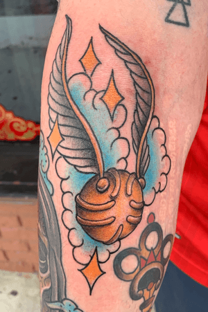 Harry Potter Golden Snitch - Tampa Fl - Hawks Electric Tattoos - Lauren Margo 