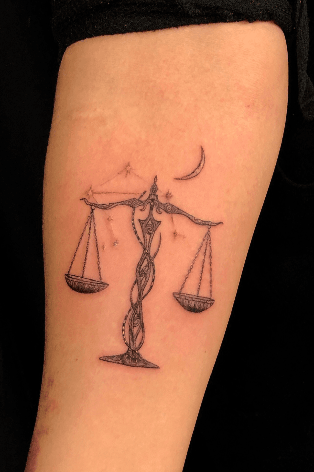 Tattoo uploaded by Keef Meccah • Libra Scale with constellation