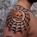 Tattoo by Joel Soos #JoelSoos #mementomoretattoos #mementomori #death #dying #skull #RIP