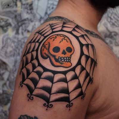 Tattoo by Joel Soos #JoelSoos #mementomoretattoos #mementomori #death #dying #skull #RIP