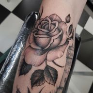Rose with Dotwork Tattoo