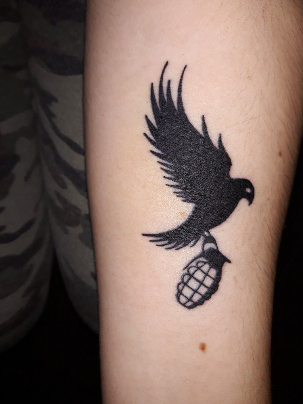 Tattoo uploaded by Anders Larsson  Hollywood undead Dove and grenade   Tattoodo
