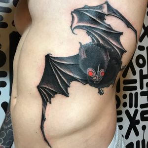 Tattoo by Destroyer Mahashakti #DestroyerMahashakti #battattoos #bat #animal #dracula #vampire #nature #night #color #illustrative #Japanese #NeoJapanese