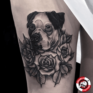 Dog, pit bull tattoo
