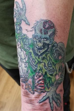 This piece was a lot of fun,  Special shout out to World Famous is Zombie set, As this is what I used for the color.  I used my Fantom Bishop rotary, an Eikon Power supply, and Elite Cartridge to accomplish the rest. This was done at my shop Body Heaven Tattoo in Santaquin 