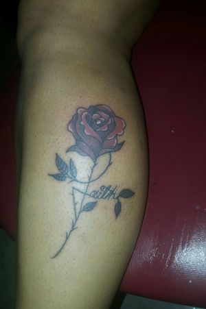 Rose w/ Faith in it 🌷✒ #faith #rose #rosetattoo #colorrose #ink For more information and prices contact me 