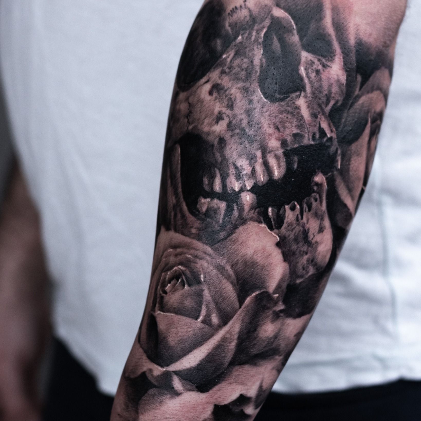 skull forearm tattoos