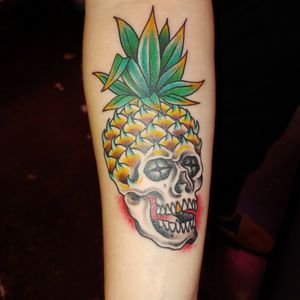 #Psych + #Anatomy inspired tattoo (Pineapple Skull)!