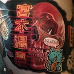 Neon skull#sleeve #tattoo #tattoosleeve #ink #blackandgrey #realism #portrait #killerink #ink #instaink #colourrealism 