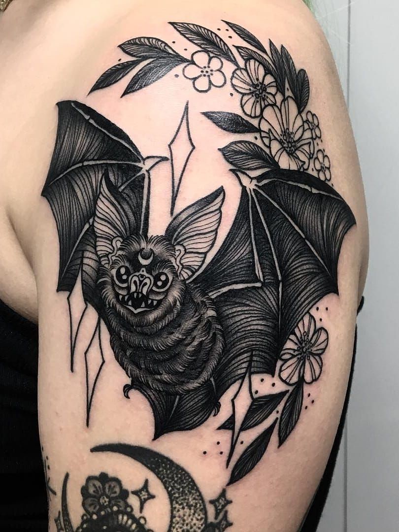 Bat Tattoo Design  Halloween Tattoos  Tattoo Stylist  Bats tattoo  design Halloween tattoos Cute halloween tattoos