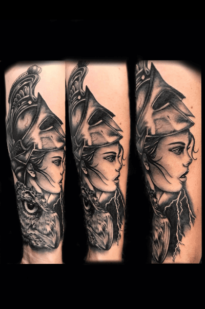 Athena, part of a Ancient Greek sleeve