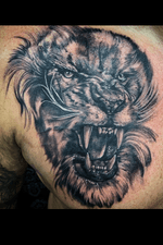 Lion, part of a full chest piece. 