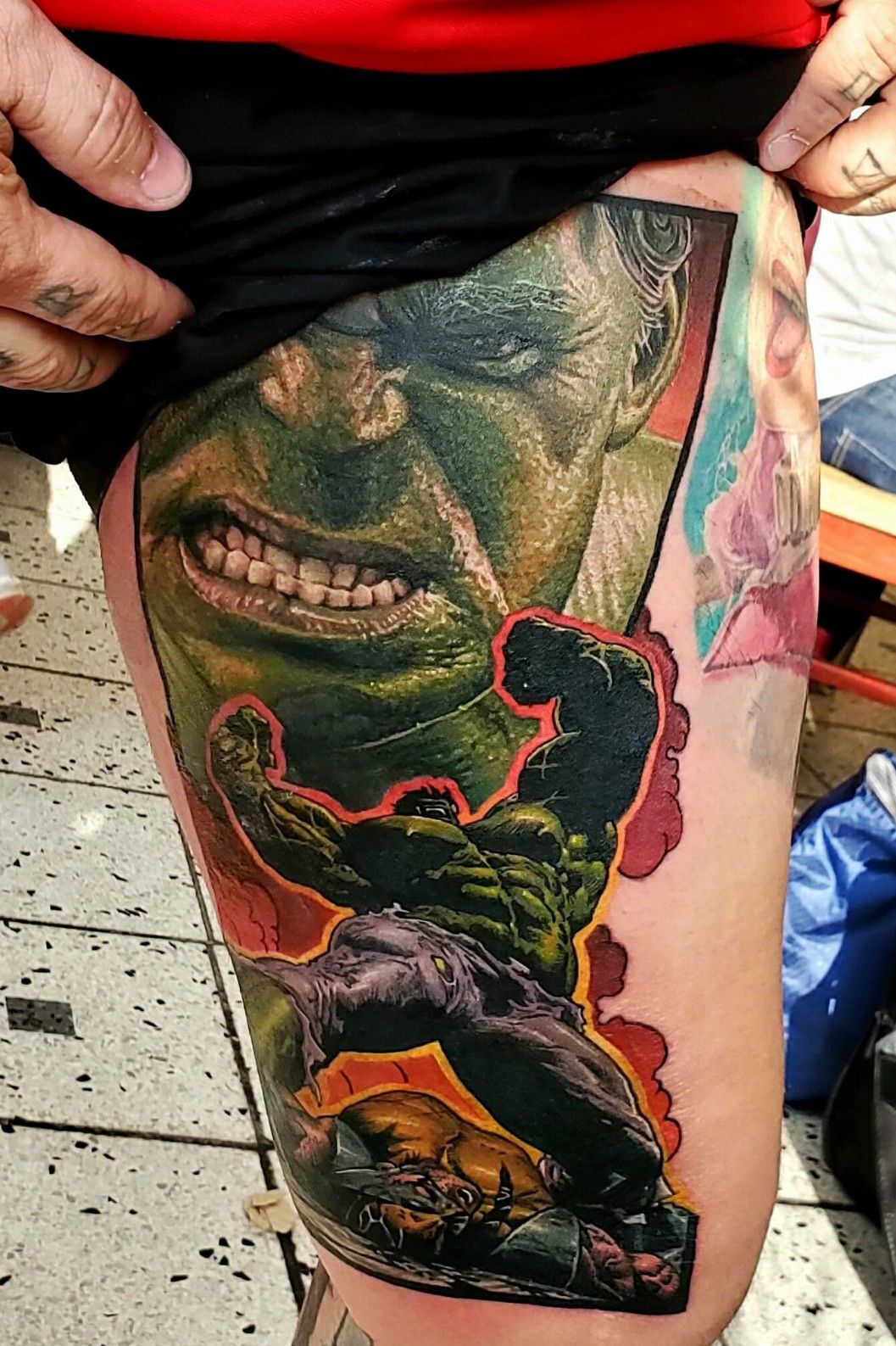 Black And Grey Hulk Tattoo Design By Thomas Carli Jarlier