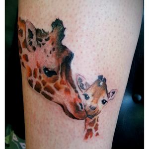 Mum and baby..watercolour #giraffetattoo #giraffe #mumandbaby #