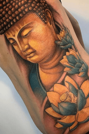Full color buddah and lostus piece
