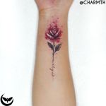 "To see a World in a Grain of Sand and a Heaven in a Wild Flower, Hold Infinity in the palm of your hand and Eternity in an hour." a custom rose for Jem #rosetattoos #rosetattoo #rose #blackandred #firsttattoo #charmth #dainty #feminine #smalltattoos #minitattoos #flowers #welove #tattoodo #microtattoo #small #delicate #cute #wrist #first #floral #feminine