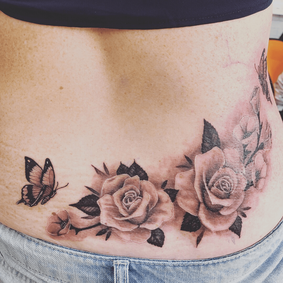 Lower Back Rose Tattoo Designs  Tattoo Fonts For Women and Women