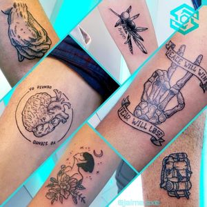 [TATTOO]Mini tattoosEstilo BlackworkDiseños personalizadosArtista:FB/INSTA: @jaime.sxe#SkylineStudio #Tattoo #CreateYourself
